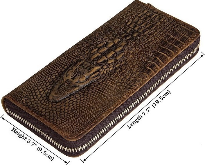 Солидный кошелек клатч из натуральной кожи под рептилию VINTAGE STYLE (14462)