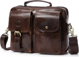 Деловая горизонтальная мужская сумка в стиле винтаж VINTAGE STYLE (14693)
