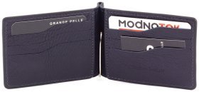 Компактный зажим из мягкой кожи Grande Pelle (13159)