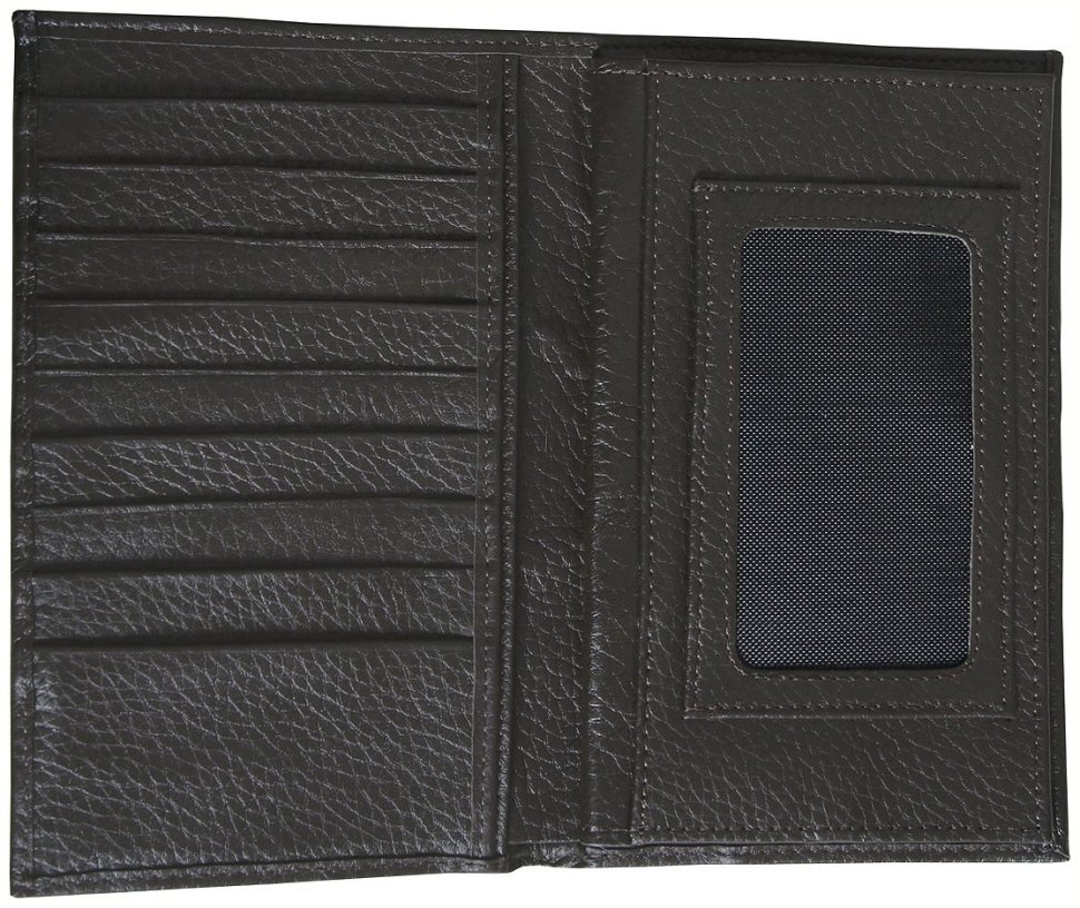 Большое мужское портмоне из натуральной кожи флотар без застежки Vip Collection 102334 коричневого цвета фото №2 Большое мужское портмоне из натуральной кожи флотар без застежки Vip Collection 102334 коричневого цвета modnotak фото №2