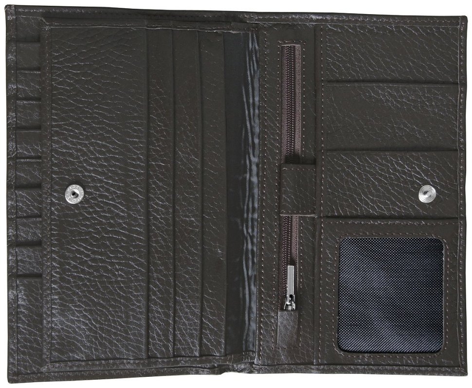 Большое мужское портмоне из натуральной кожи флотар без застежки Vip Collection 102334 коричневого цвета фото №3 Большое мужское портмоне из натуральной кожи флотар без застежки Vip Collection 102334 коричневого цвета modnotak фото №3