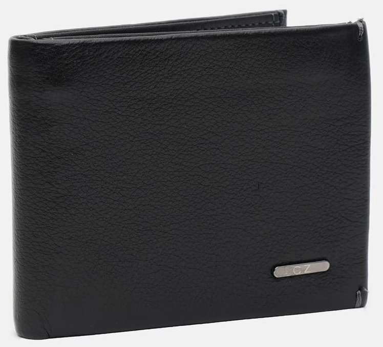 Мужское портмоне из натуральной кожи черного цвета с зажимом для купюр Ricco Grande 72434