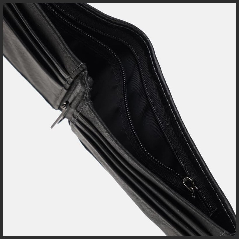 Чоловіче портмоне з натуральної шкіри чорного кольору із затискачем для купюр Ricco Grande 72434