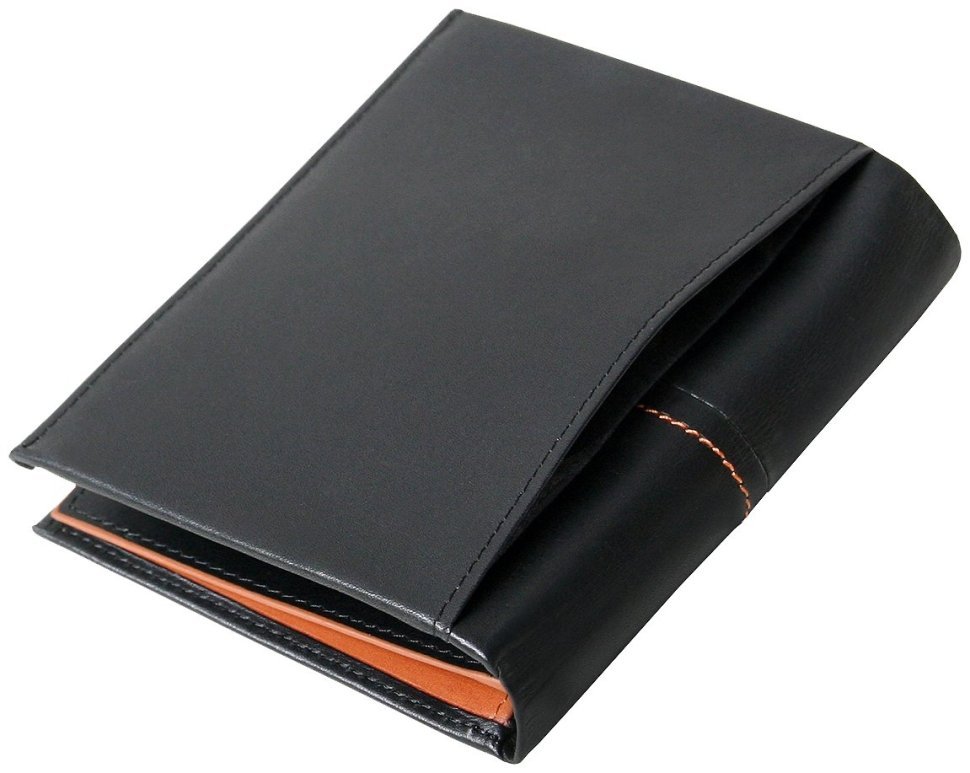 Шкіряне чоловіче портмоне Beverly Hills чорного кольору без застібки Vip Collection 102534 фото №7 Шкіряне чоловіче портмоне Beverly Hills чорного кольору без застібки Vip Collection 102534 modnotak фото №7
