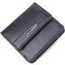 Компактний жіночий гаманець із натуральної гладкої шкіри чорного кольору KARYA (2421432) - 1