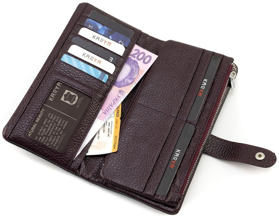 Двоколірний купюрник із фактурної шкіри з монетницею KARYA (82734) modnotak фото №5