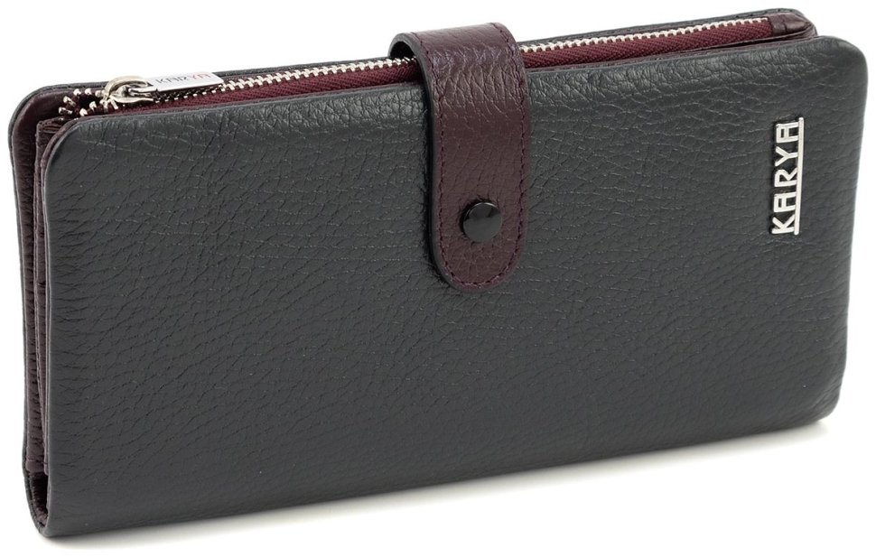Двоколірний купюрник із фактурної шкіри з монетницею KARYA (82734) modnotak фото №1