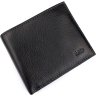 Черное тонкое мужское портмоне из натуральной кожи с наружной монетницей MD Leather (21548) - 4