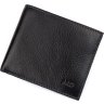 Черное тонкое мужское портмоне из натуральной кожи с наружной монетницей MD Leather (21548) - 1