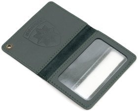Кожаная обложка для удостоверения полиции Украины 103334 (темно-зеленый)