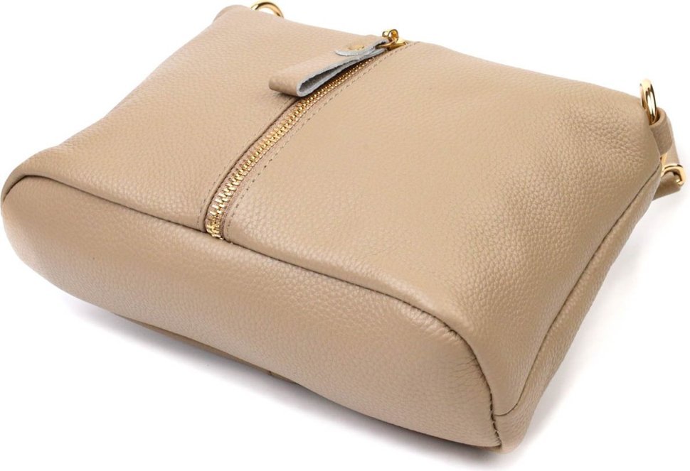 Бежева жіноча сумка з натуральної шкіри з однією лямкою Vintage (2422084)
