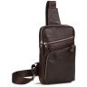Мужской кожаный слинг коричневого цвета на одно плечо Tiding Bag (15736) фото №1 Мужской кожаный слинг коричневого цвета на одно плечо Tiding Bag (15736) modnotak фото - 1