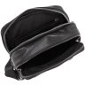 Шкіряна наплічна чоловіча сумка чорного кольору з двома автономними відділеннями Tiding Bag (15910) - 4