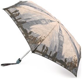 Зонт женский Fulton National Gallery Tiny-2 L794 Thames Below Westminster (механика, складная, серого цвета с рисунком &quot;Биг Бена&quot;) 93834