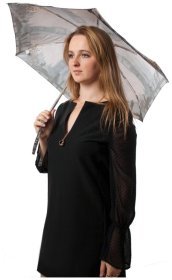 Зонт женский Fulton National Gallery Tiny-2 L794 Thames Below Westminster (механика, складная, серого цвета с рисунком &quot;Биг Бена&quot;) 93834