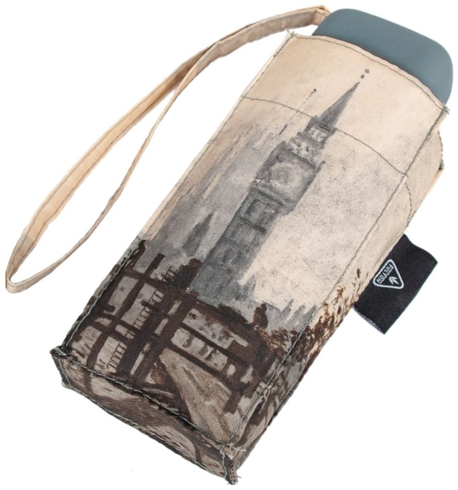 Зонт женский Fulton National Gallery Tiny-2 L794 Thames Below Westminster (механика, складная, серого цвета с рисунком "Биг Бена") 93834 modnotak фото №6