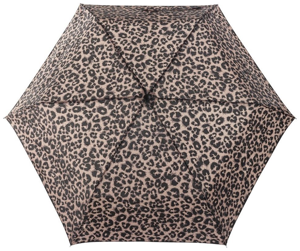 Женский зонт Incognito-4 L412 Animal (механика, складной, коричневый с леопардовым принтом) 93934 modnotak фото №2