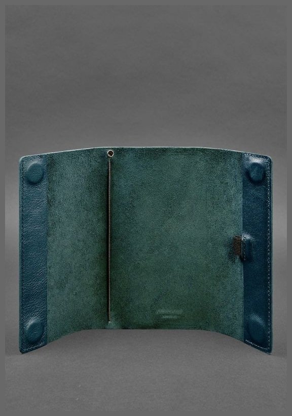 Кожаный блокнот (софт-бук) зеленого цвета на магнитах BlankNote (14134) modnotak фото №4