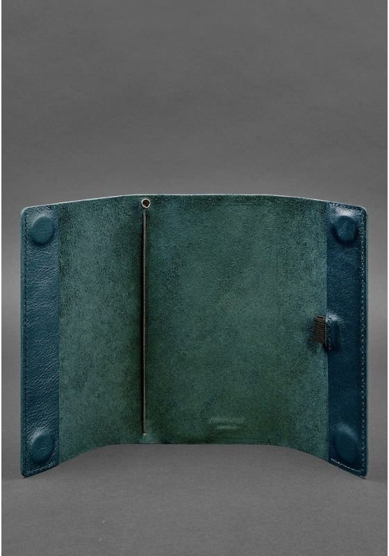 Кожаный блокнот (софт-бук) зеленого цвета на магнитах BlankNote (14134)