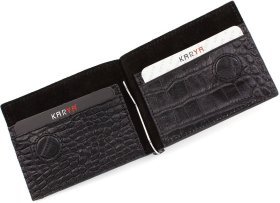 Фирменный зажим для денег с тиснением под кожу крокодила Karya (18313)