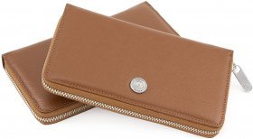 Світло-коричневий багатофункціональний гаманець з натуральної шкіри KARYA (1072-37)