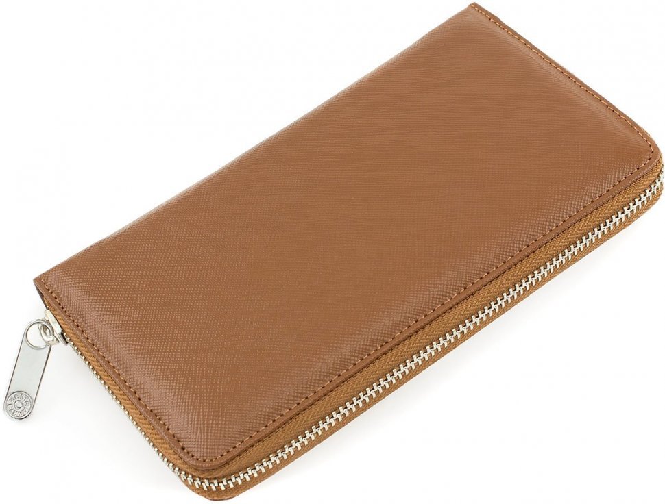 Світло-коричневий багатофункціональний гаманець з натуральної шкіри KARYA (1072-37)