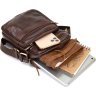 Коричнева чоловіча компактна сумка-планшет з щільної шкіри Vintage (20454) - 5