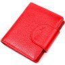 Красный женский кошелек из натуральной кожи флотар с хлястиком на кнопке Tony Bellucci (2422017) - 1