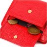 Красный женский кошелек из натуральной кожи флотар с хлястиком на кнопке Tony Bellucci (2422017) - 6