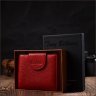 Червоний жіночий гаманець із натуральної шкіри флотар із хлястиком на кнопці Tony Bellucci (2422017) - 9