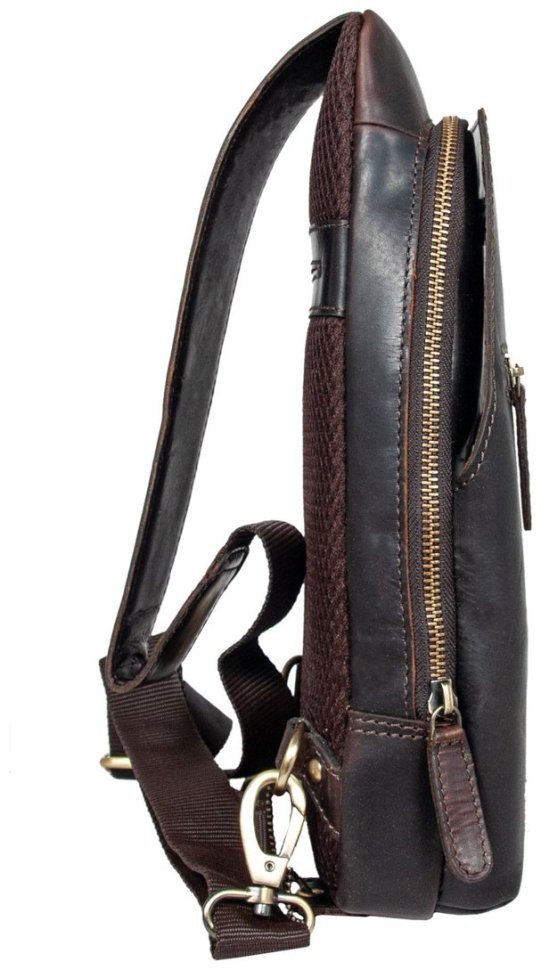 Сумка слинг из натуральной кожи в коричневом цвете Ashwood 94234 modnotak фото №3