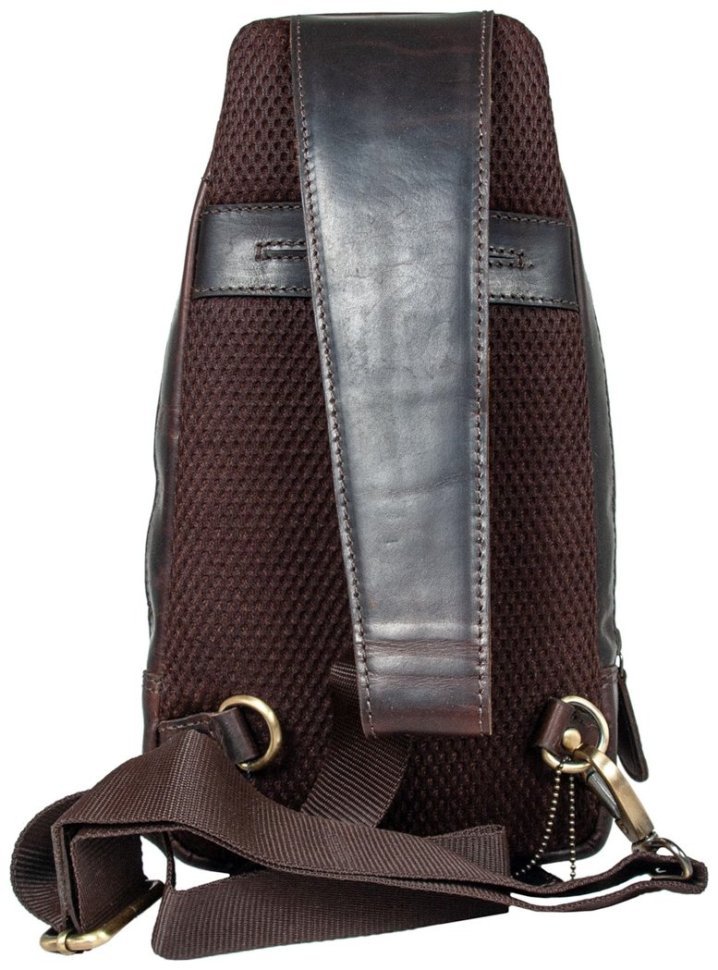 Сумка слинг из натуральной кожи в коричневом цвете Ashwood 94234 modnotak фото №4