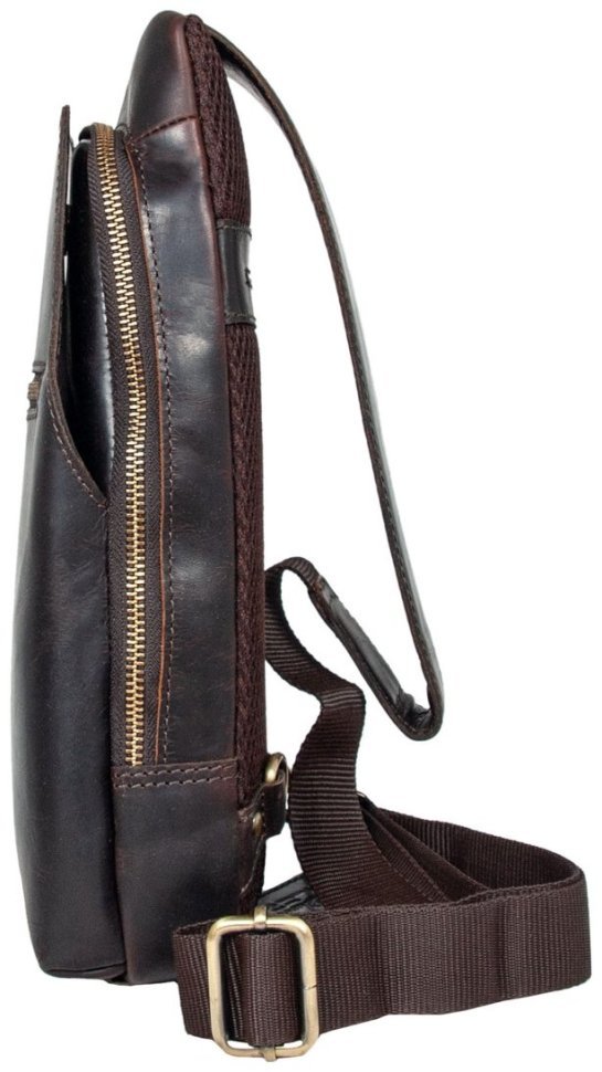 Сумка слинг из натуральной кожи в коричневом цвете Ashwood 94234 modnotak фото №5