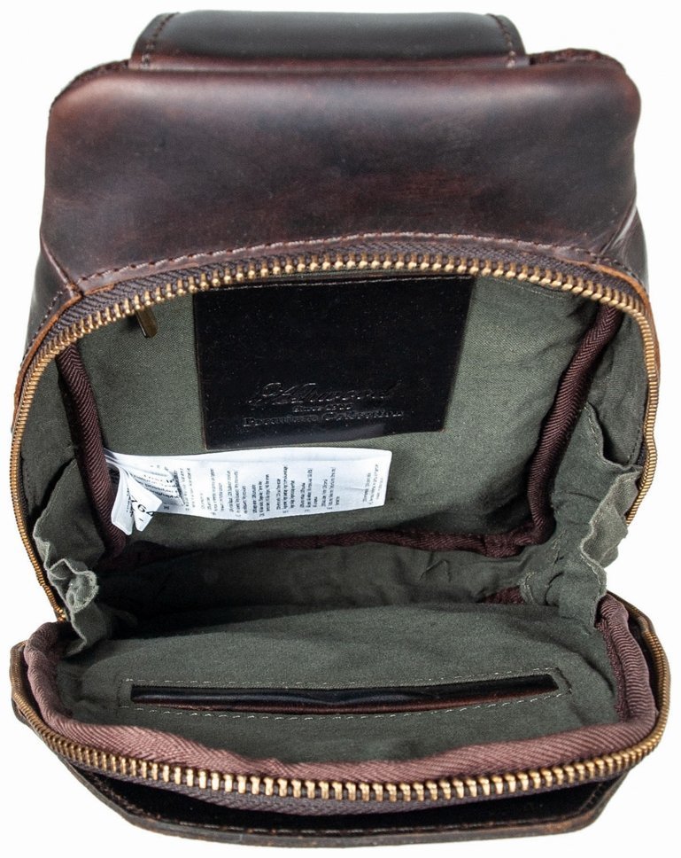 Сумка слинг из натуральной кожи в коричневом цвете Ashwood 94234 modnotak фото №8