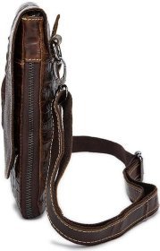 Вертикальная мужская сумка - планшет с тиснением под рептилию VINTAGE STYLE (20038)