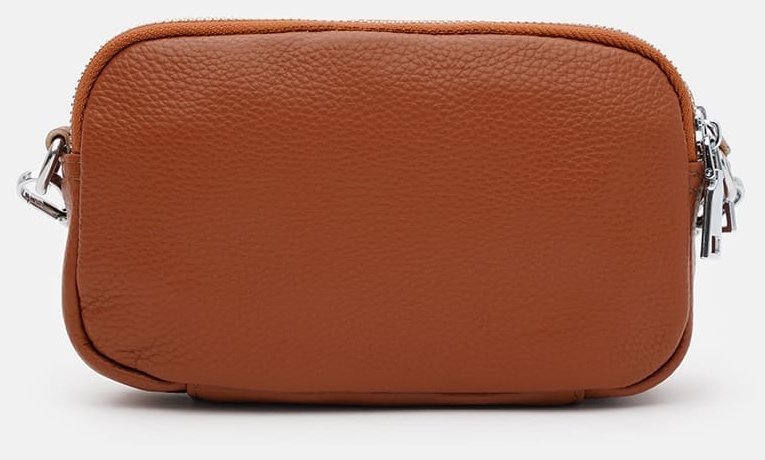 Компактная женская сумка кроссбоди из фактурной кожи на 2 отделения Borsa Leather 104534 рыжая фото №3 Компактная женская сумка кроссбоди из фактурной кожи на 2 отделения Borsa Leather 104534 рыжая modnotak фото №3