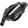Вертикальная черная мужская сумка из натуральной кожи с ручками SHVIGEL (11114) - 5