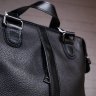 Вертикальная черная мужская сумка из натуральной кожи с ручками SHVIGEL (11114) - 9