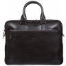 Темно-коричнева чоловіча сумка-портфель з фактурної шкіри на дві блискавки DESISAN (19105) - 1