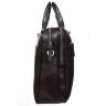 Темно-коричнева чоловіча сумка-портфель з фактурної шкіри на дві блискавки DESISAN (19105) - 2