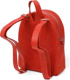 Шкіряний жіночий рюкзак червоного кольору у вінтажному стилі Shvigel (16327)