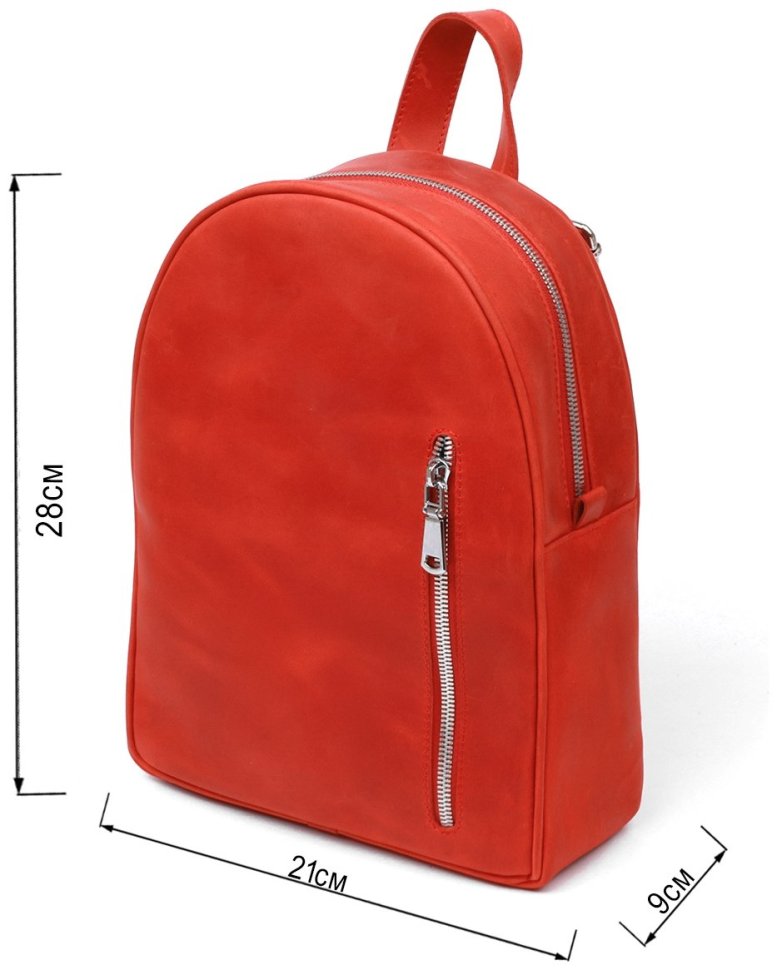 Кожаный женский рюкзак красного цвета в винтажном стиле Shvigel (16327) modnotak фото №10