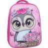Школьный текстильный рюкзак для девочек малинового цвета с принтом совы Bagland (55334) - 1