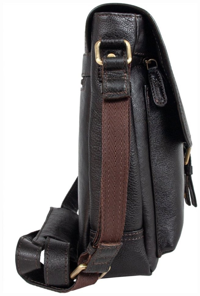 Мужская сумка планшет из натуральной фактурной кожи через плече Ashwood Benjamin коричневого цвета 95434 modnotak фото №3