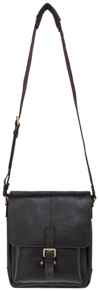 Мужская сумка планшет из натуральной фактурной кожи через плече Ashwood Benjamin коричневого цвета 95434 modnotak фото №6