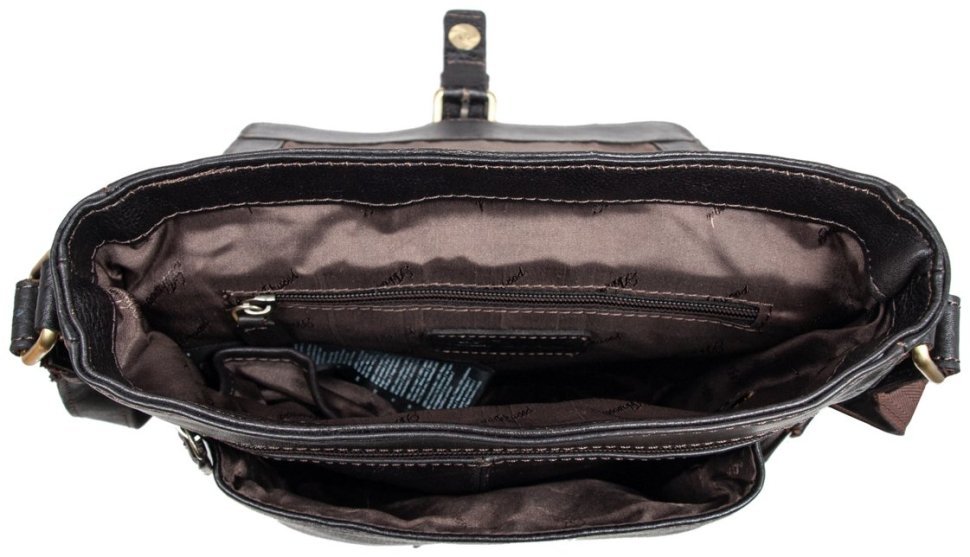 Мужская сумка планшет из натуральной фактурной кожи через плече Ashwood Benjamin коричневого цвета 95434 modnotak фото №8