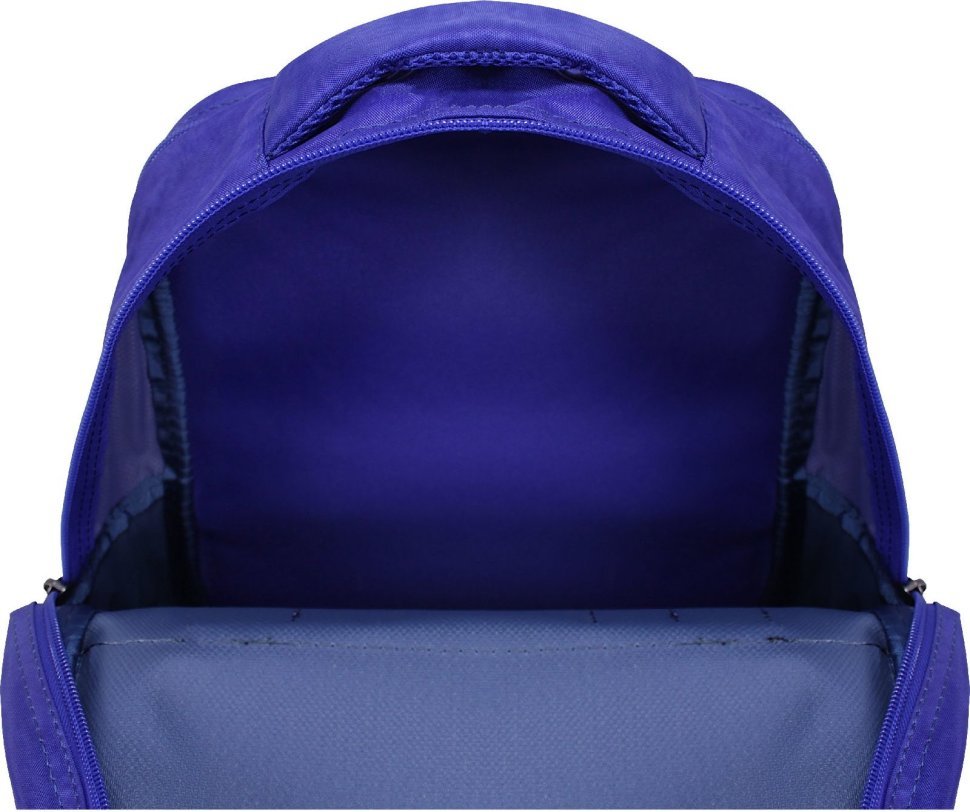 Шкільний рюкзак для хлопчиків із синього текстилю з принтом мотоцикліста Bagland (55534)