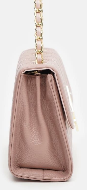 Бежевая женская сумка-кроссбоди из натуральной кожи с декоративной светлой строчкой Keizer (19295)