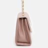 Бежевая женская сумка-кроссбоди из натуральной кожи с декоративной светлой строчкой Keizer (19295) - 4
