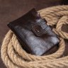Темно-коричневий чоловічий гаманець з м'якої гладкої шкіри на кнопці Vintage (2414602) - 3